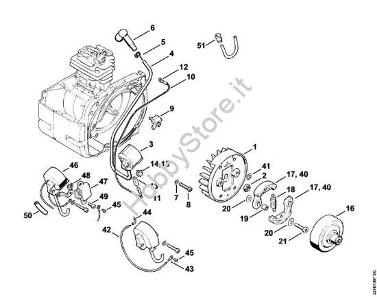 Impianto di accesione Decespugliatrici (FS) FS 280 della marca STIHL