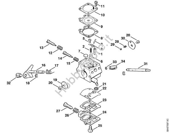 Carburatore WT-223    2 38 337 990 Decespugliatrici (FS) FS 280 K della marca STIHL