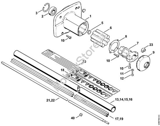 Corpo frizione, stelo Decespugliatrici (FS) FS 280 K della marca STIHL