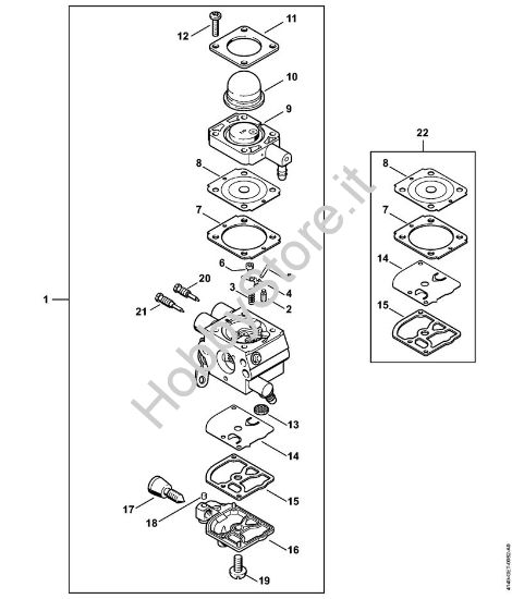 Carburatore 4140/29 2-MIX Decespugliatrici (FS) FS 38 2-MIX della marca STIHL