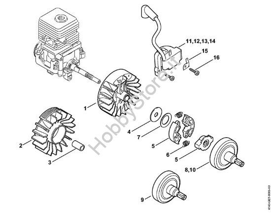 Impianto di accesione, Frizione Decespugliatrici (FS) FS 38 2-MIX della marca STIHL