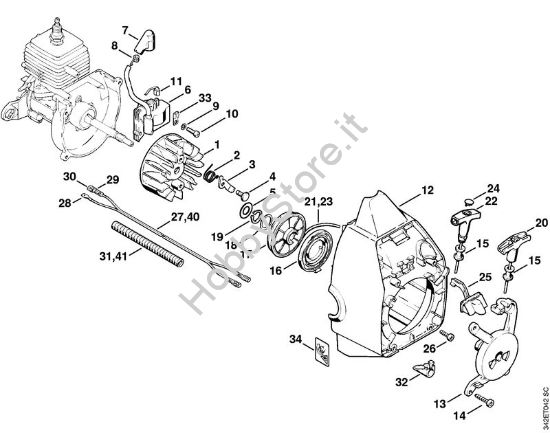 Impianto di accesione, dispositivo di avviamento Decespugliatrici (FS) FS 40 - 4130 della marca STIHL