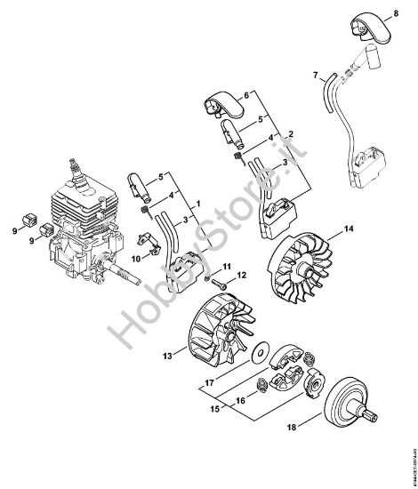 Impianto di accesione, Frizione Decespugliatrici (FS) FS 40 - 4144 della marca STIHL