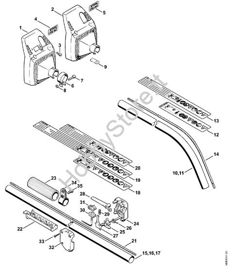 Stelo FS 40, FS 44 Decespugliatrici (FS) FS 44 della marca STIHL