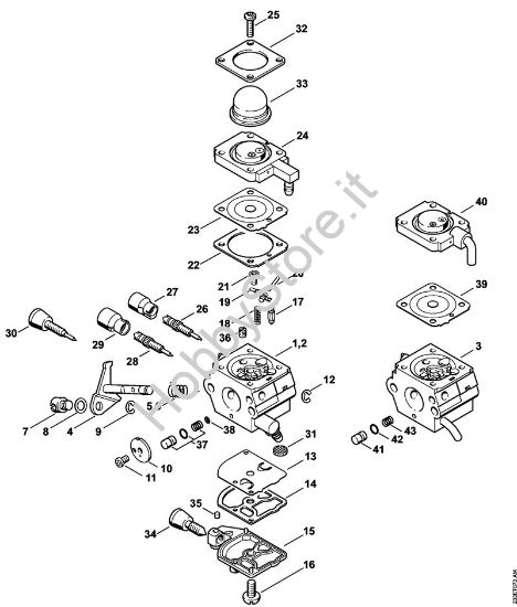 Carburatore C1Q-S186, C1Q-S153, C1Q-S97 (16.2014), (46.2012), (29.2010), (15.2009) Decespugliatrici (FS) FS 45 della marca STIHL