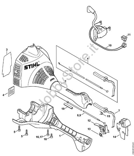 Carcassa motore Decespugliatrici (FS) FS 45 della marca STIHL
