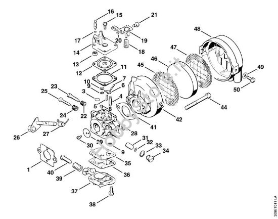 Carburatore, filtro aria Decespugliatrici (FS) FS 50 (4118) della marca STIHL