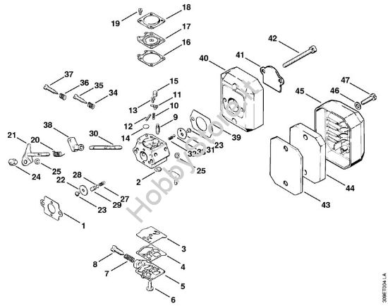 Carburatore, filtro aria Decespugliatrici (FS) FS 51 della marca STIHL