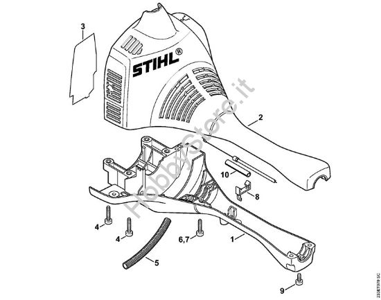 Carcassa motore (Impugnatura a manubrio) Decespugliatrici (FS) FS 55 2-MIX della marca STIHL