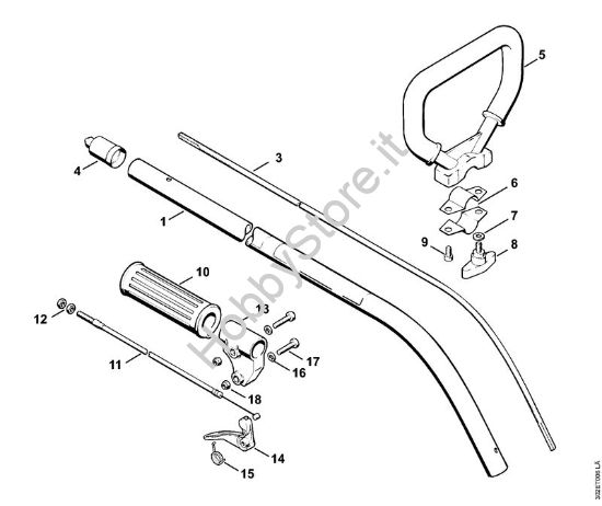 Stelo, impugnatura ad archetto Decespugliatrici (FS) FS 56 (4125) della marca STIHL