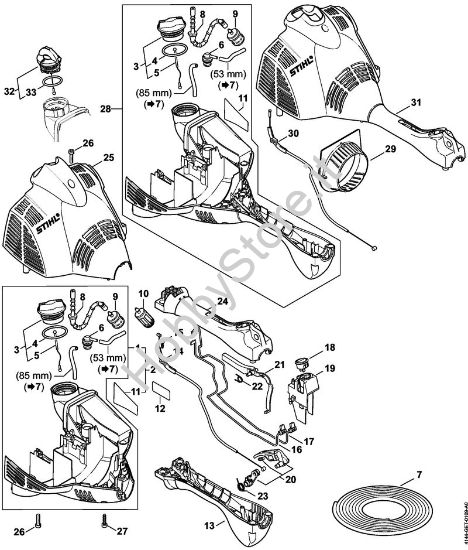 Carcassa motore (Impugnatura circolare) Decespugliatrici (FS) FS 56 R della marca STIHL
