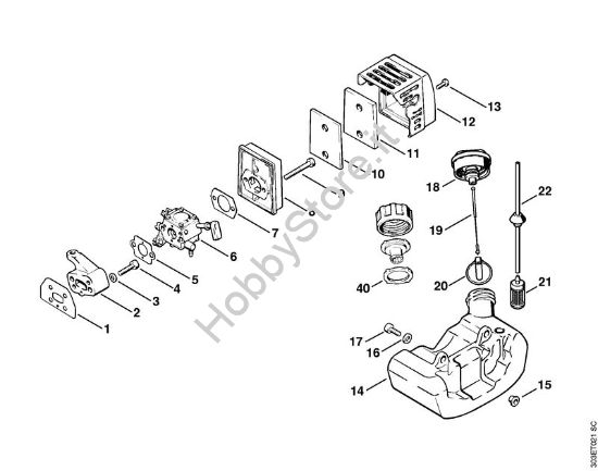 Filtro aria, serbatoio carburante Decespugliatrici (FS) FS 62 della marca STIHL
