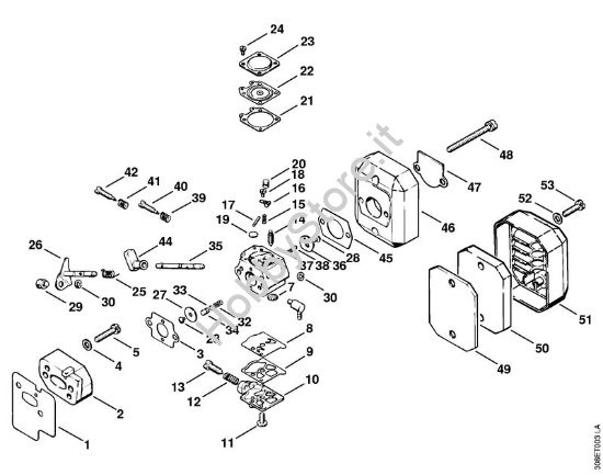 Carburatore, filtro aria Decespugliatrici (FS) FS 65 della marca STIHL