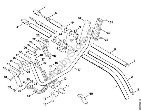 Impugnatura a manubrio, stelo Decespugliatrici (FS) FS 66 della marca STIHL