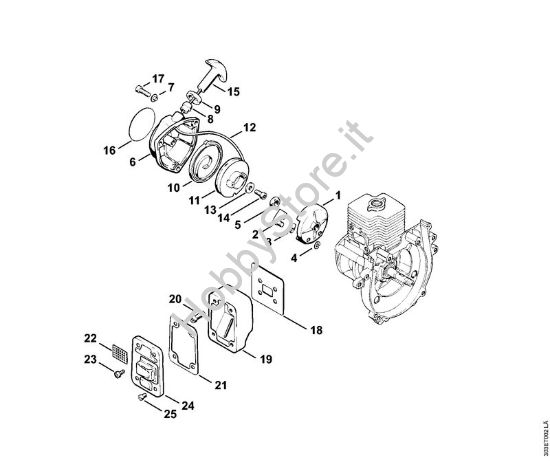 Dispositivo avviamento, silenziatore Decespugliatrici (FS) FS 66 R della marca STIHL