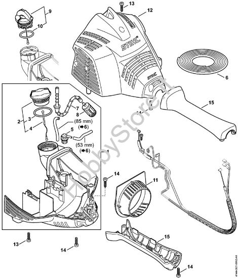 Carcassa motore (Impugnatura a manubrio) Decespugliatrici (FS) FS 70 C-E della marca STIHL