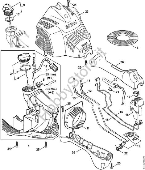 Carcassa motore (Impugnatura circolare) Decespugliatrici (FS) FS 70 RC-E della marca STIHL
