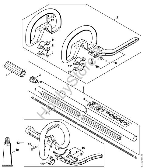 Stelo, Impugnatura circolare FS 70 RC-E, FS 70 RC-E Z, FS 70 R-Z Decespugliatrici (FS) FS 70 RC-E della marca STIHL