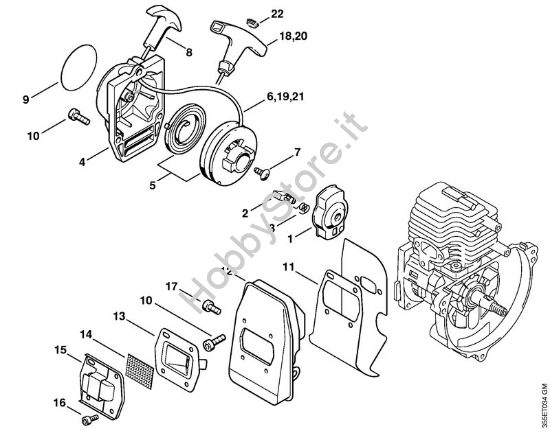 Dispositivo avviamento, silenziatore Decespugliatrici (FS) FS 72 R della marca STIHL