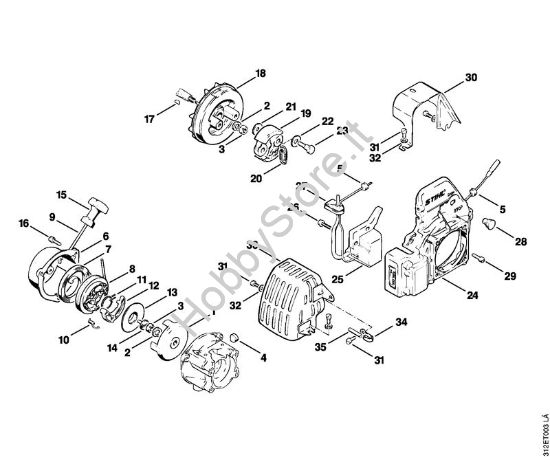 Dispositivo di avviamento Decespugliatrici (FS) FS 80 AVE della marca STIHL
