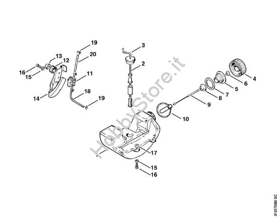 Serbatoio carburante, pompa Decespugliatrici (FS) FS 80 AVRE della marca STIHL