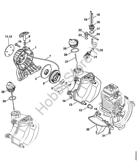 Dispositivo di avviamento, serbatoio carburante Decespugliatrici (FS) FS 87 R della marca STIHL