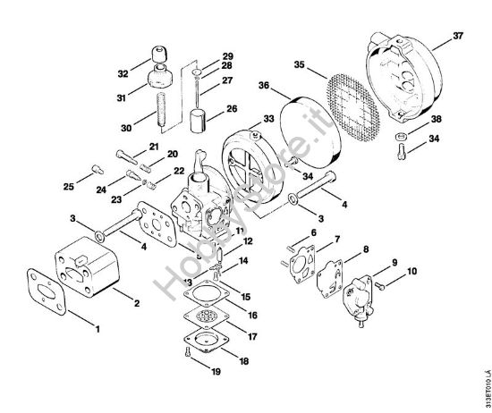 Carburatore, filtro aria Decespugliatrici (FS) FS 90 della marca STIHL