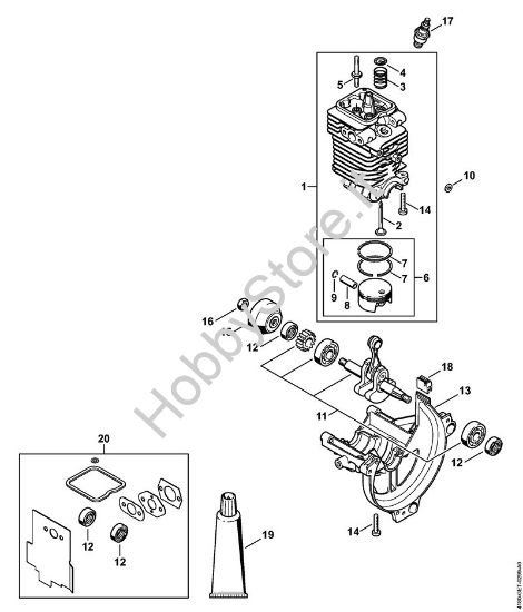 Cilindro, coppa olio Decespugliatrici (FS) FS 90 della marca STIHL