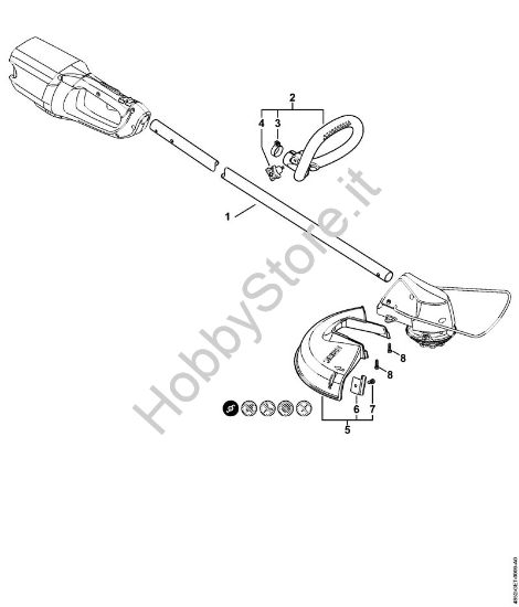 Stelo, impugnatura ad archetto Decespugliatrici a batteria (FSA) FSA 85 della marca STIHL