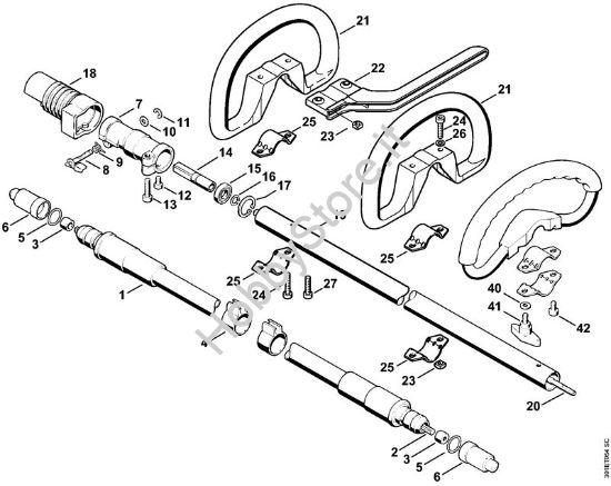 Albero flessibile, Impugnatura circolare Decespugliatrici spalleggiabilli (FR) FR 106 della marca STIHL