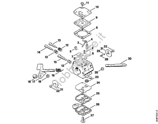 Carburatore SK5, C1Q-SK5 Decespugliatrici spalleggiabilli (FR) FR 108 della marca STIHL