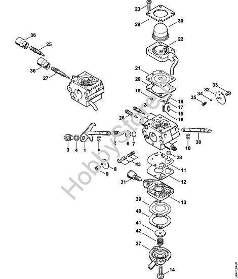 Carburatore C1Q-S173, C1Q-S130 Decespugliatrici spalleggiabilli (FR) FR 130 T della marca STIHL
