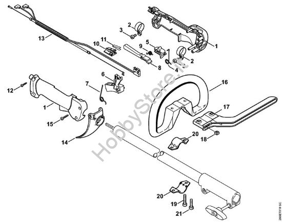 Impugnatura di comando Decespugliatrici spalleggiabilli (FR) FR 130 T della marca STIHL