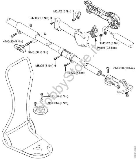 Coppie di serraggio Decespugliatrici spalleggiabilli (FR) FR 131 T della marca STIHL