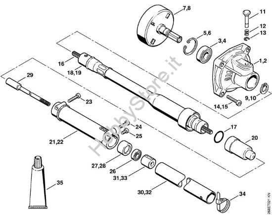Scatola frizione, albero flessibile Decespugliatrici spalleggiabilli (FR) FR 135 SEA della marca STIHL
