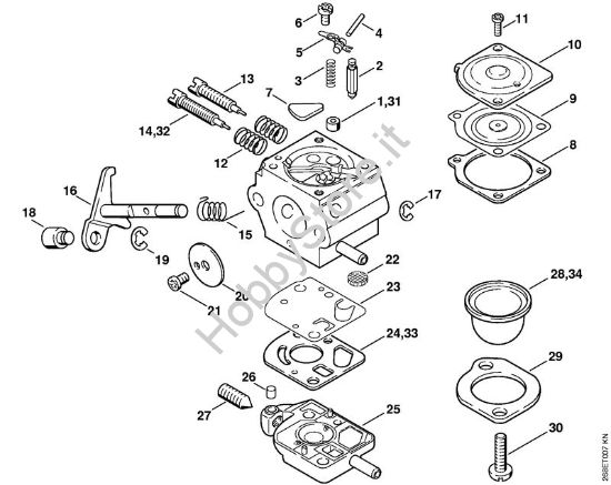 Carburatore SK8, SK8-7XA, SK10, SK10-7XA Decespugliatrici spalleggiabilli (FR) FR 145 SEA della marca STIHL