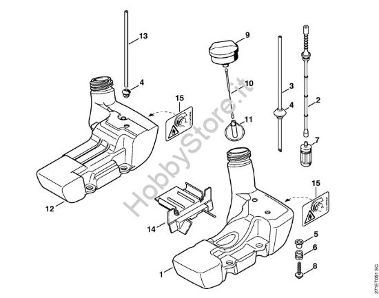Serbatoio carburante Decespugliatrici spalleggiabilli (FR) FR 450 della marca STIHL