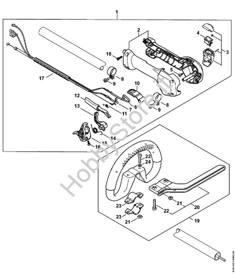 Impugnatura di comando FR 460 Elektrostart Decespugliatrici spalleggiabilli (FR) FR 460 TC-EFM della marca STIHL