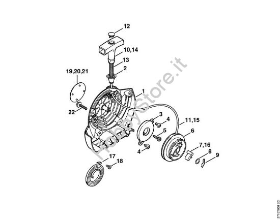 Dispositivo avviamento FR 450, 480 Decespugliatrici spalleggiabilli (FR) FR 480 (4128) della marca STIHL
