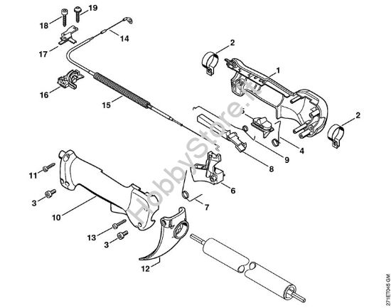 Impugnatura di comando (09.2003) Decespugliatrici spalleggiabilli (FR) FR 480 C-F (4128) della marca STIHL