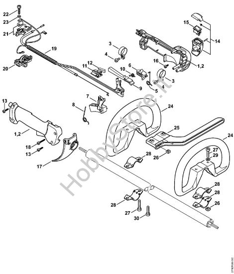Impugnatura di comando FR 480 C Decespugliatrici spalleggiabilli (FR) FR 480 C-F (4128) della marca STIHL