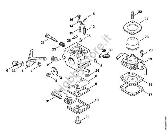 Carburatore C1Q-S28, C1Q-S41 Decespugliatrici spalleggiabilli (FR) FR 85 della marca STIHL