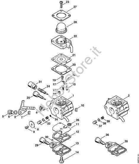 Carburatore C1Q-S157, C1Q-S69 (41.2017) (45.2009) Decespugliatrici spalleggiabilli (FR) FR 85 T della marca STIHL