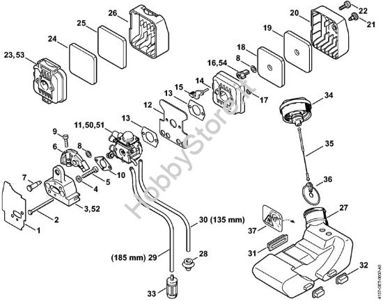 Filtro aria, serbatoio carburante Decespugliatrici spalleggiabilli (FR) FR 85 T della marca STIHL