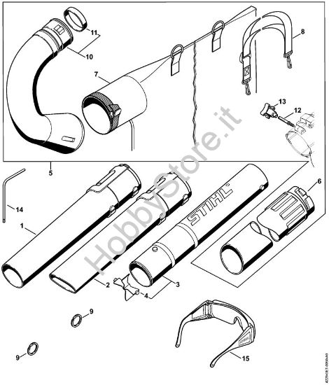 Ugello, dispositivo di aspirazione Soffiatori (BG, BR) BG 45 della marca STIHL