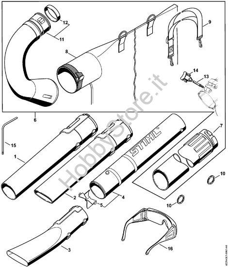 Ugello, dispositivo di aspirazione Soffiatori (BG, BR) BG 55 della marca STIHL