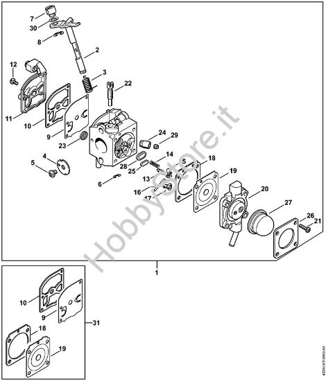 Carburatore C1Q-S55 Soffiatori (BG, BR) BG 55 C Z KAT della marca STIHL