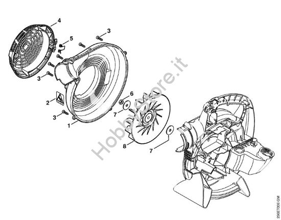 Carter soffiatore esterno, ventola Soffiatori (BG, BR) BG 56 della marca STIHL