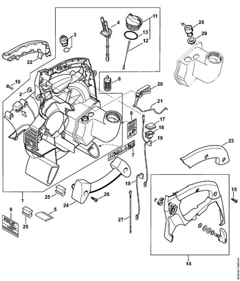Carter soffiatore interno Soffiatori (BG, BR) BG 85 della marca STIHL