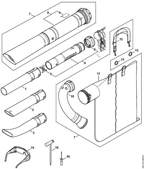 Ugello, dispositivo di aspirazione Soffiatori (BG, BR) BG 86 della marca STIHL